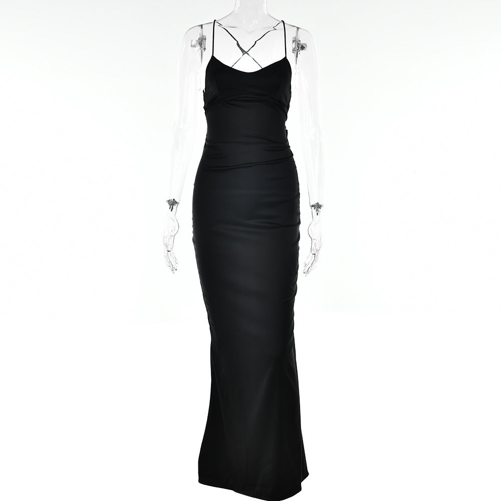 Ruby – Sexy Satin Dress with Open Back