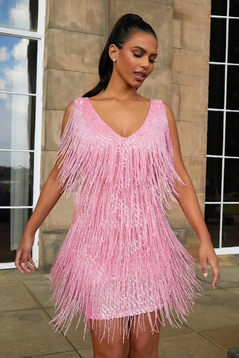 Diana – Elegant Camisole Dress with Tassels