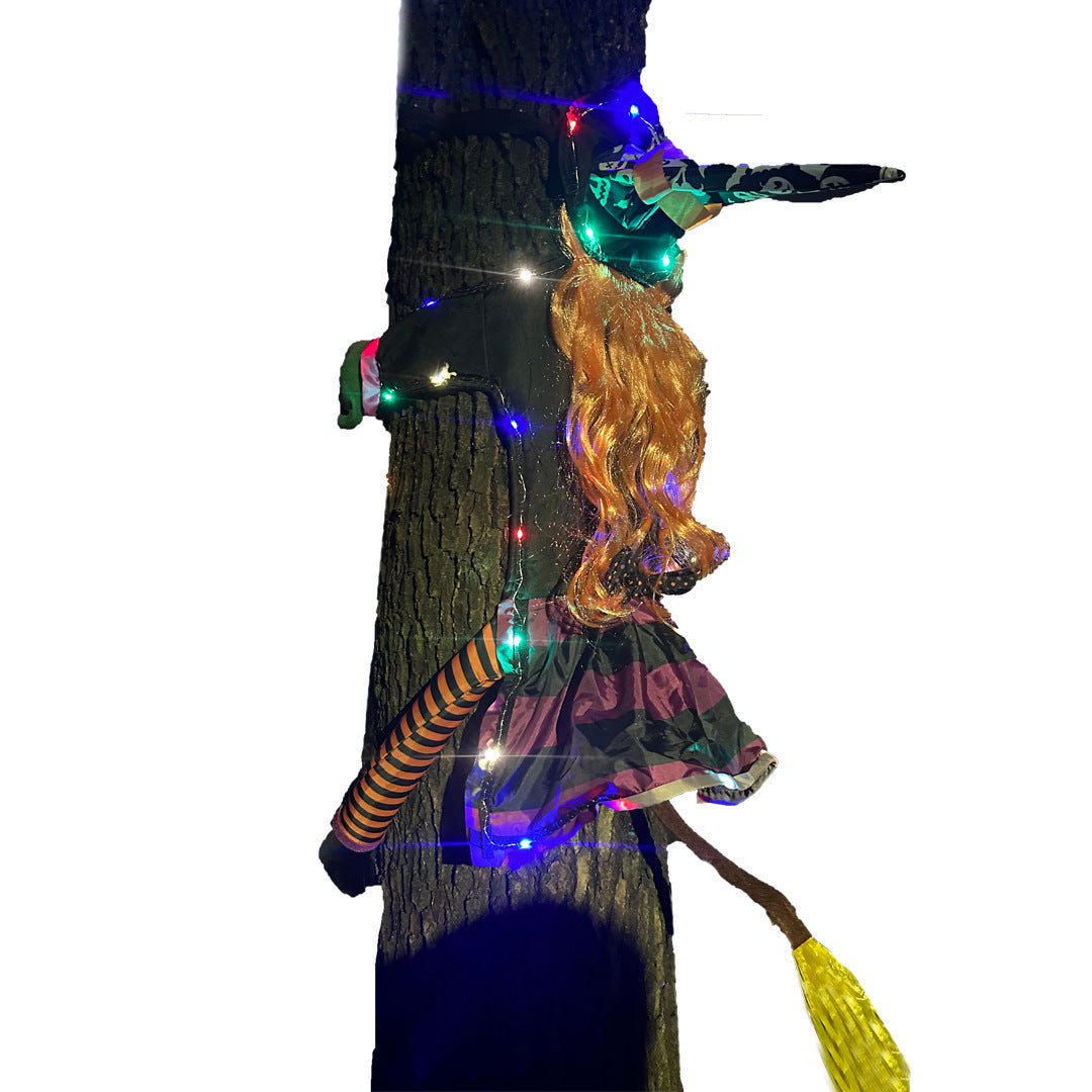 Halloween Witch Decoration with Lighting – For Outdoors and Festive Atmosphere