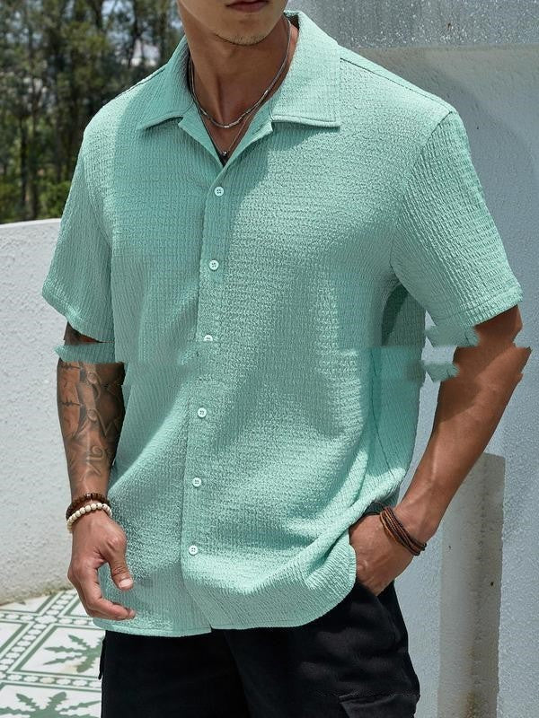 Damien – Solid Color Short Sleeve Shirt Casual