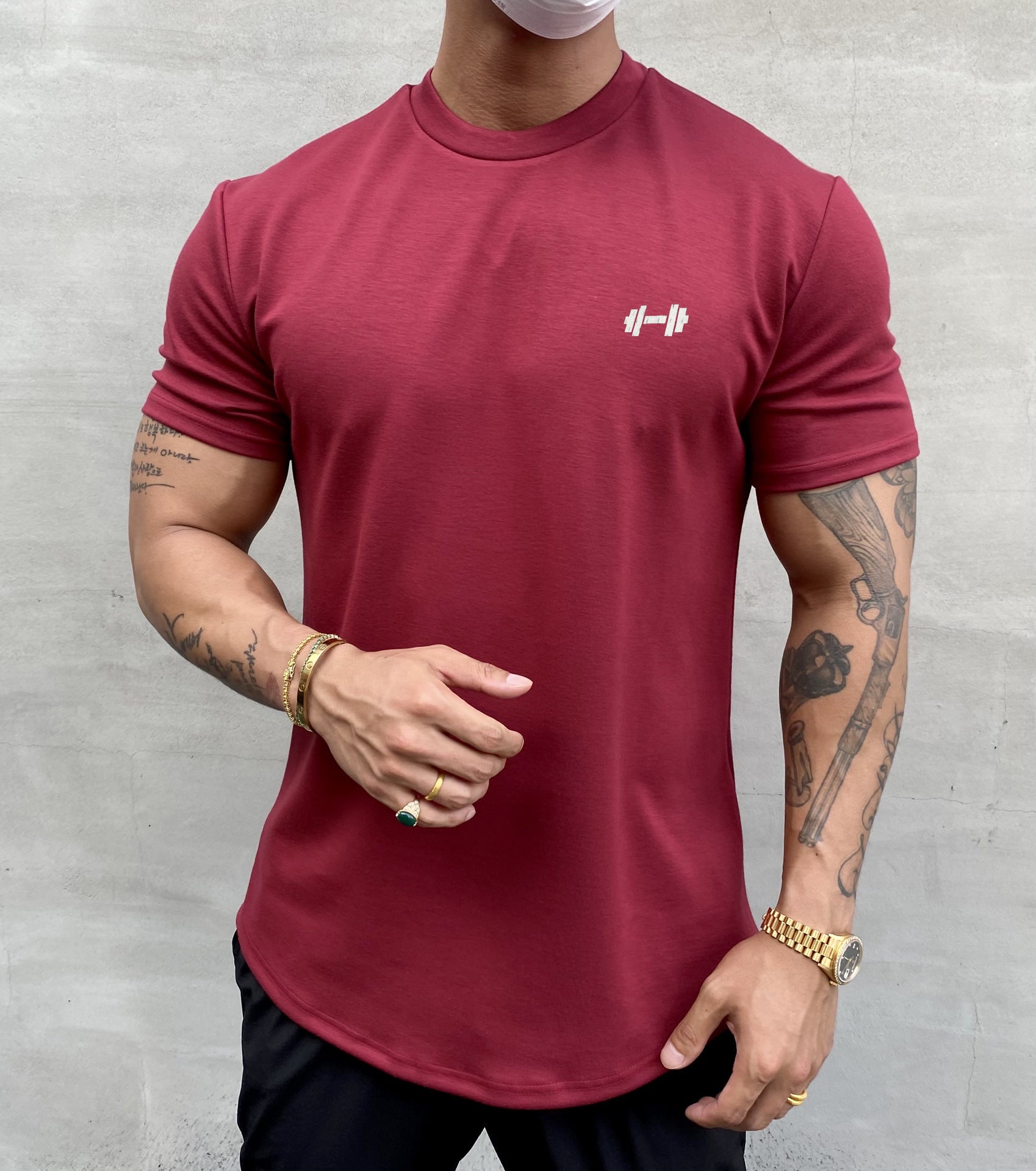 Steven – American Slim Fit Muscle T-shirt with Round Hem and Short Sleeves