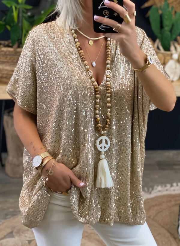Audrey – Loose Pullover Sequin T-shirt