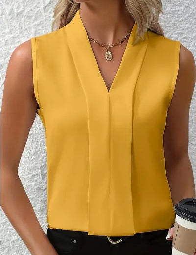 Danielle – Elegant Sleeveless V-Neck Blouse