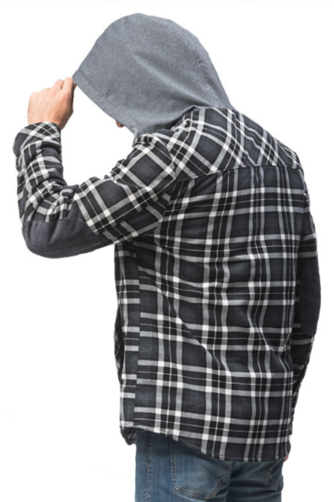 Men's Jacket with Hood – Checked Lumberjack Style for Outdoor and Casual