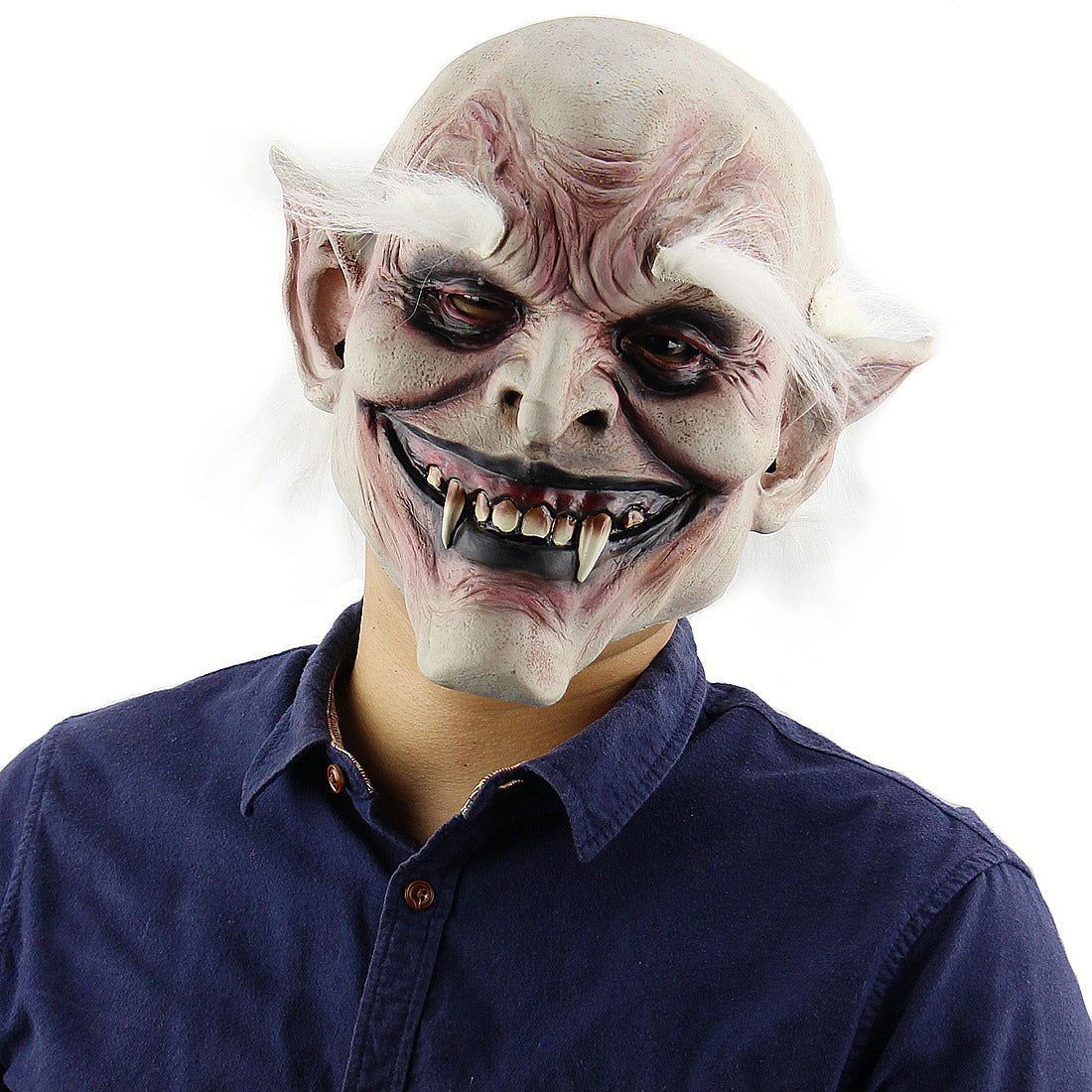 Halloween Mask for Adults – Creepy Demon with Vampire Teeth – Perfect for Halloween Party, Costume Party and Trick-or-Treat