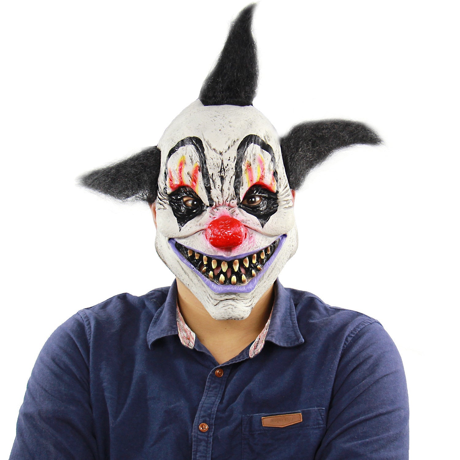 Halloween Mask for Adults – Creepy Demon with Vampire Teeth – Perfect for Halloween Party, Costume Party and Trick-or-Treat