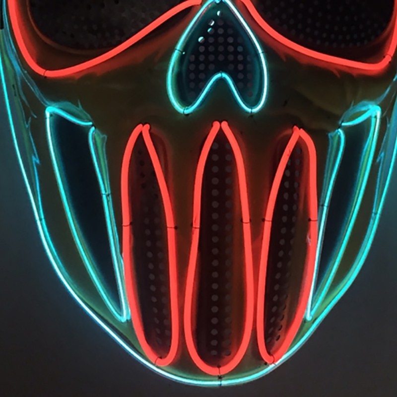 Halloween LED Mask for Adults – Glowing Party Mask for Costume Parties, Trick-or-Treat, and Decoration