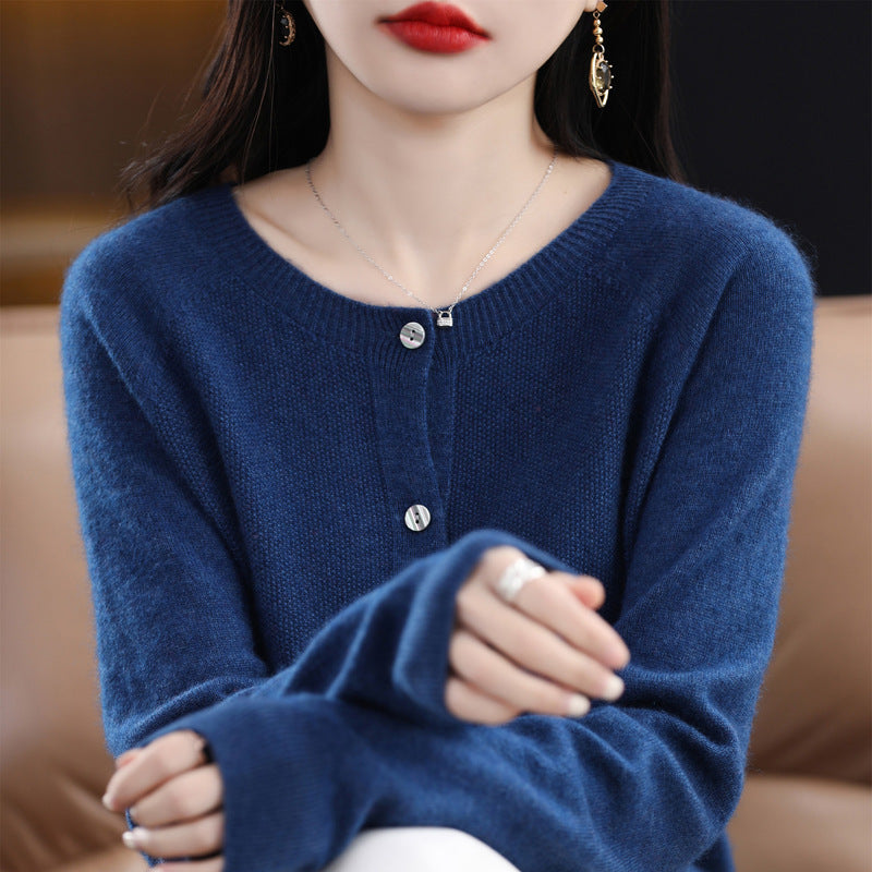 Women's V-neck Knitted Vest – Elegant Casual Knitted Cardigan for Daily Use