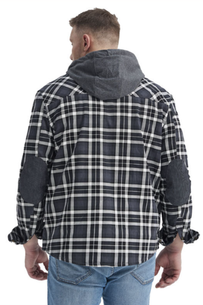 Men's Jacket with Hood – Checked Lumberjack Style for Outdoor and Casual