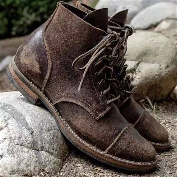 Heren Leren Veterboots Stijlvol en Comfortabel – Ideaal voor Dagelijks en Formeel Gebruik