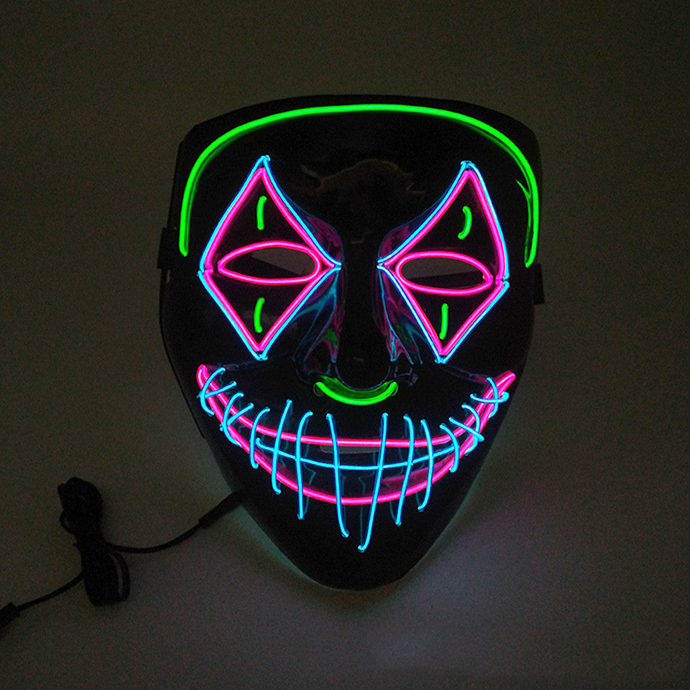 Halloween LED Light Effect Mask for Adults – Glowing Party and Cosplay Mask