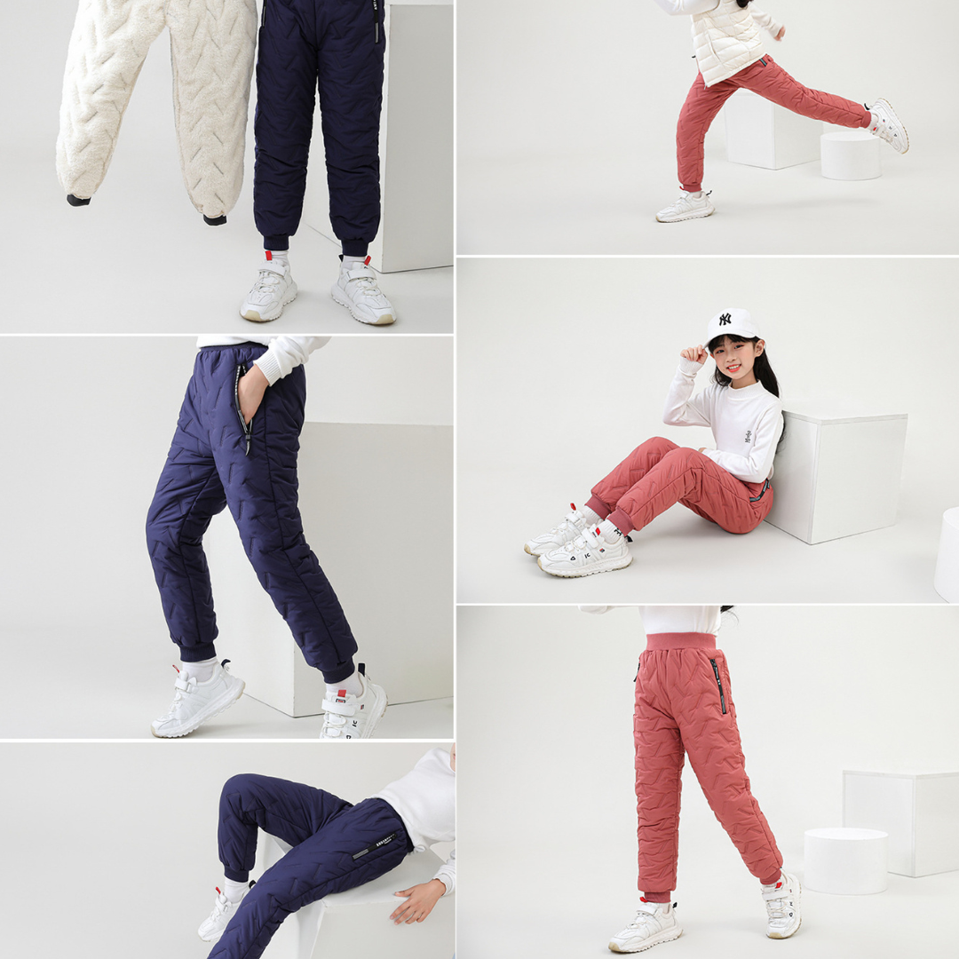 Children's Outdoor Winter Pants Padded Fleece Warm Water-Repellent – Ideal for Playing & Winter Activities