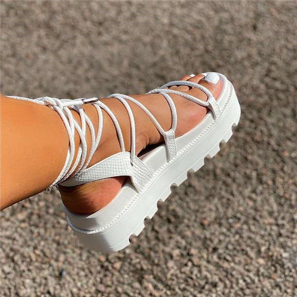 Christine – Women's Platform Sandals with Cross Straps
