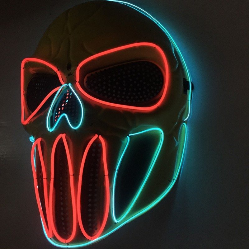 Halloween LED Mask for Adults – Glowing Party Mask for Costume Parties, Trick-or-Treat, and Decoration