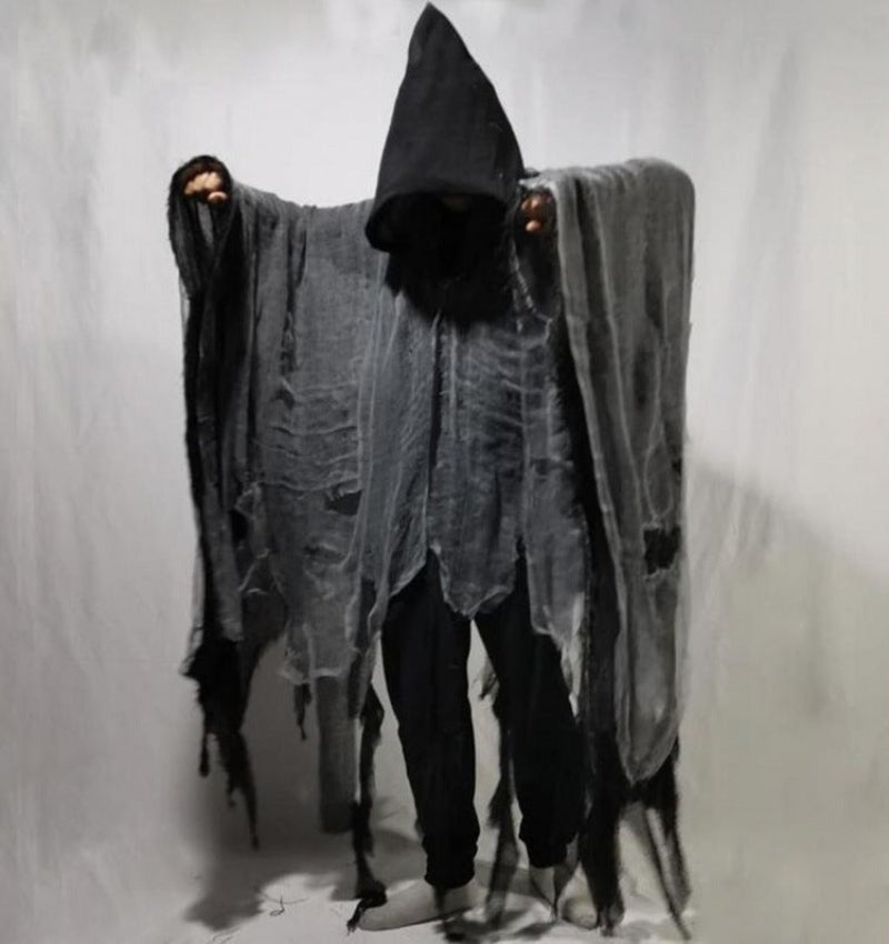 Halloween Ghost Costume for Adults – Creepy Cloak with Hood – Perfect for Halloween Party & Decoration