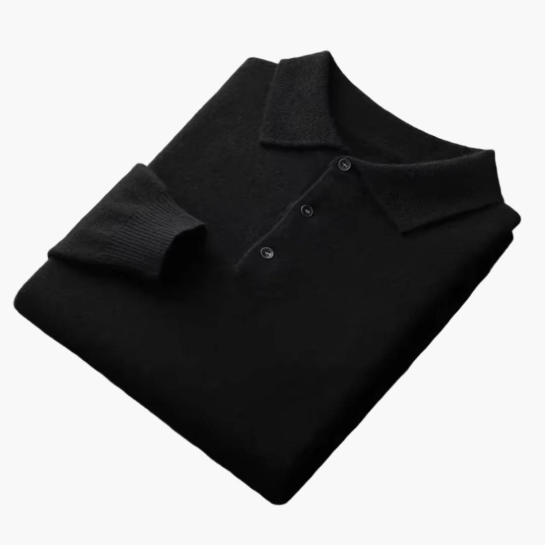 Men's Luxury Wool Polo Sweater – Stylish Classic Long Sleeves for Every Occasion