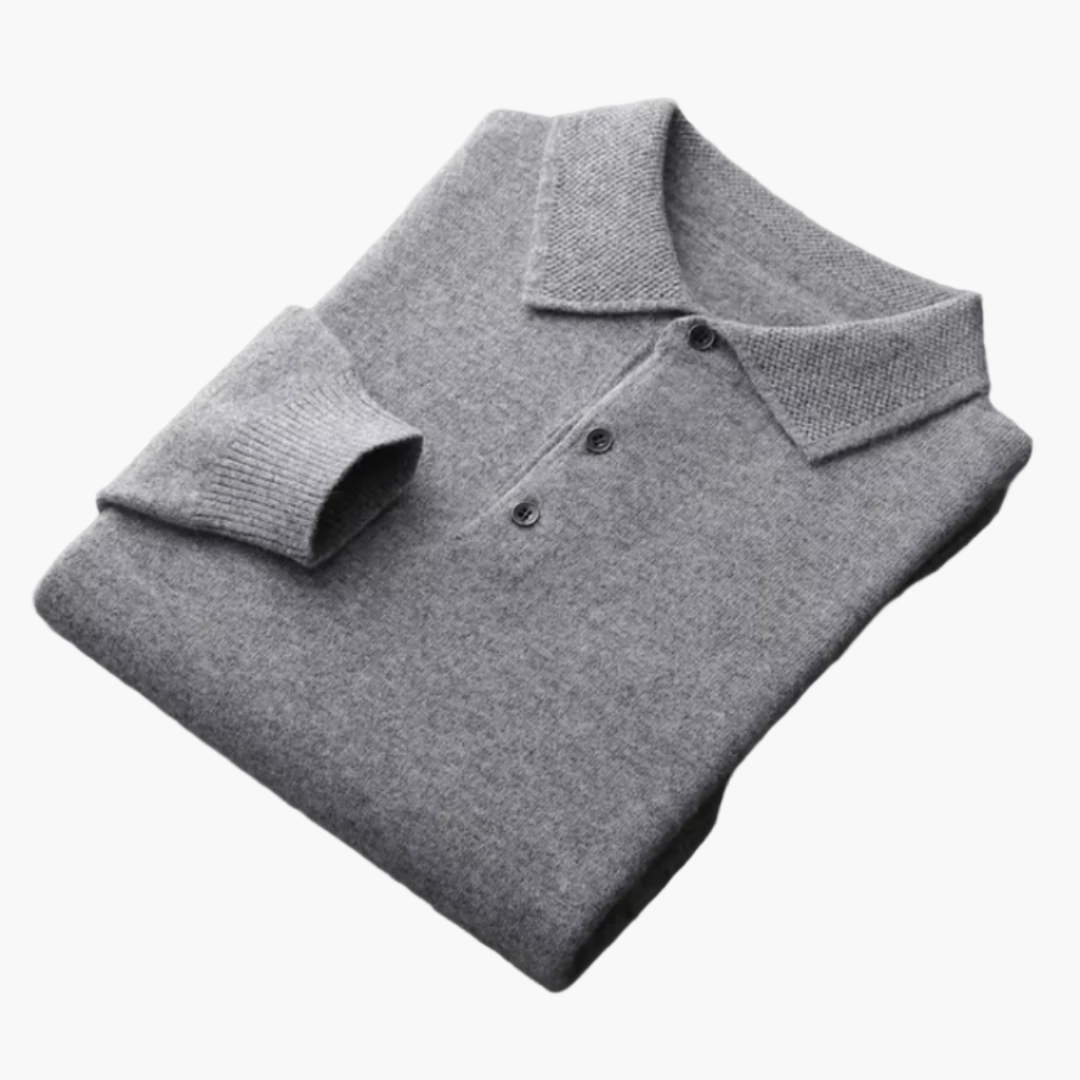 Men's Luxury Wool Polo Sweater – Stylish Classic Long Sleeves for Every Occasion