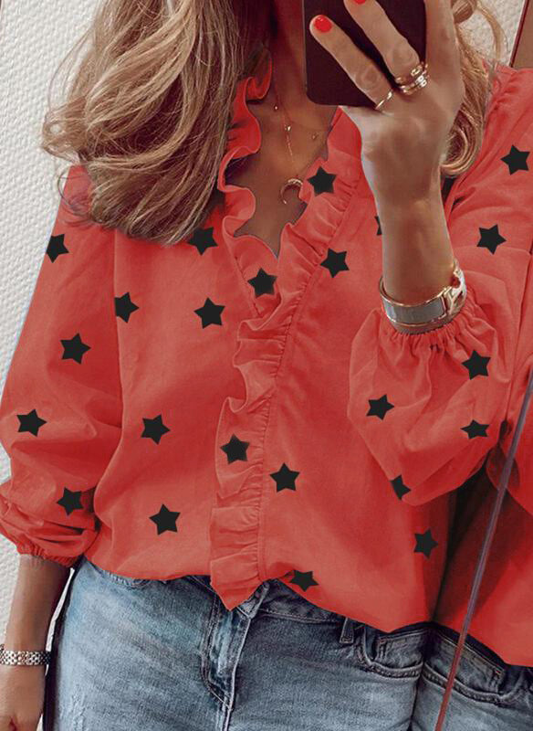 Phoebe – Long Sleeve Blouse with Ruffles