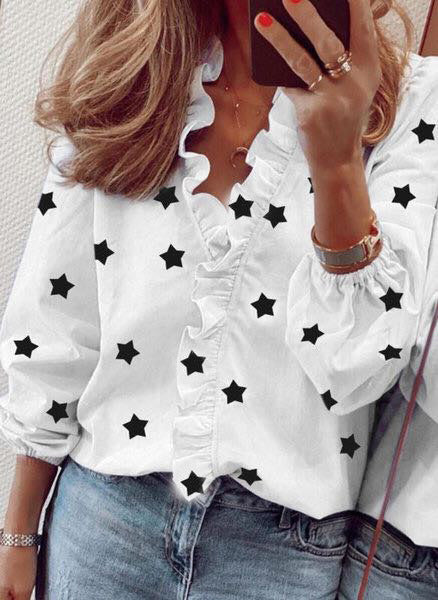 Phoebe – Long Sleeve Blouse with Ruffles