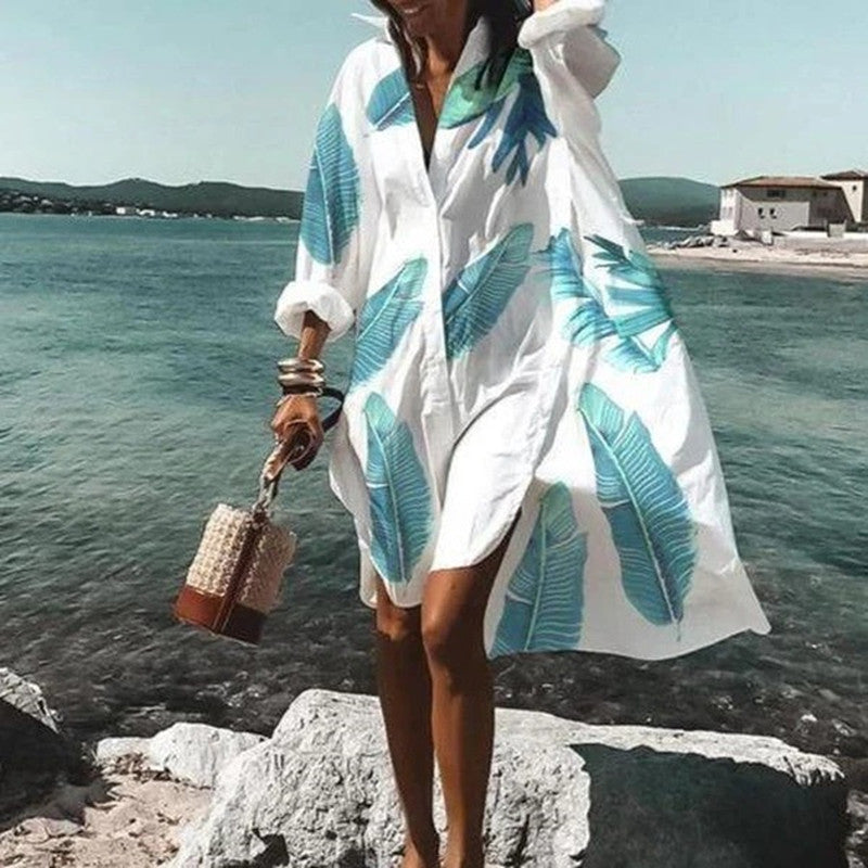 Airy women's blouse dress – summer dress in Ibiza style for beach and vacation – women's boho dress in plus sizes