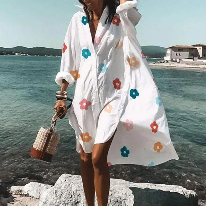 Airy women's blouse dress – summer dress in Ibiza style for beach and vacation – women's boho dress in plus sizes