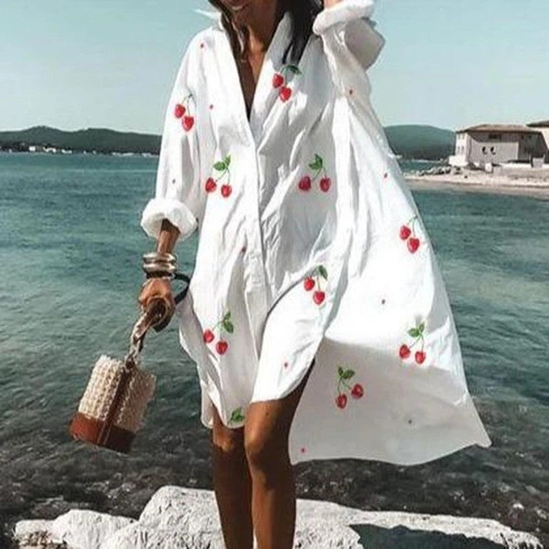 Airy women's blouse dress – summer dress in Ibiza style for beach and vacation – women's boho dress in plus sizes