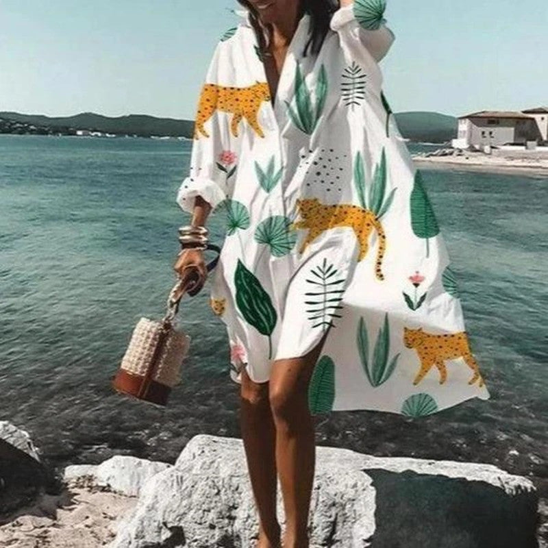 Airy women's blouse dress – summer dress in Ibiza style for beach and vacation – women's boho dress in plus sizes