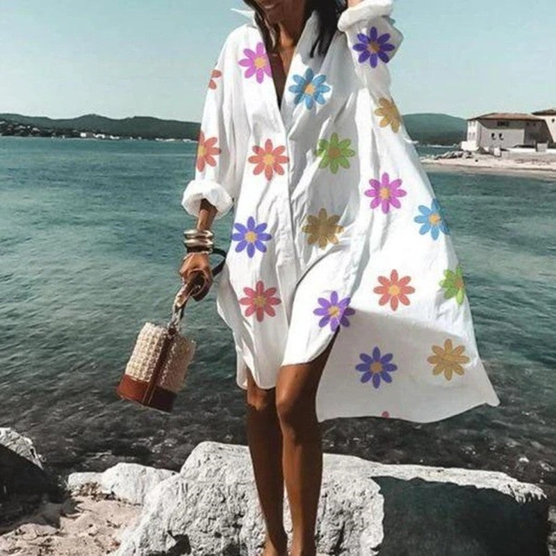 Airy women's blouse dress – summer dress in Ibiza style for beach and vacation – women's boho dress in plus sizes