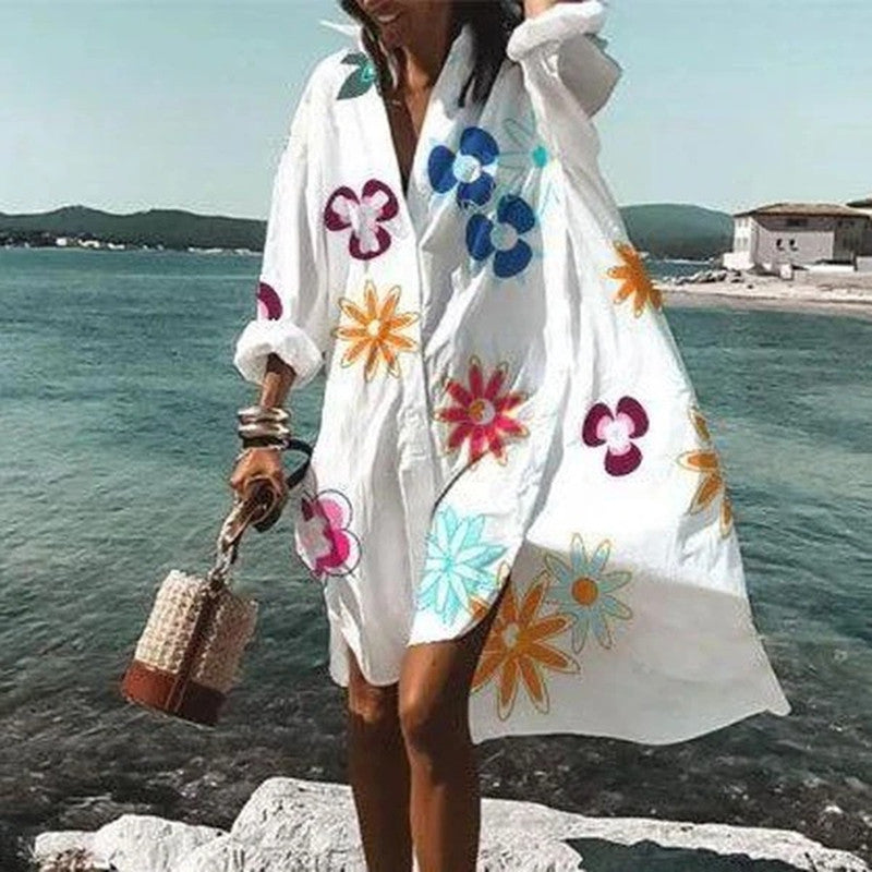 Airy women's blouse dress – summer dress in Ibiza style for beach and vacation – women's boho dress in plus sizes