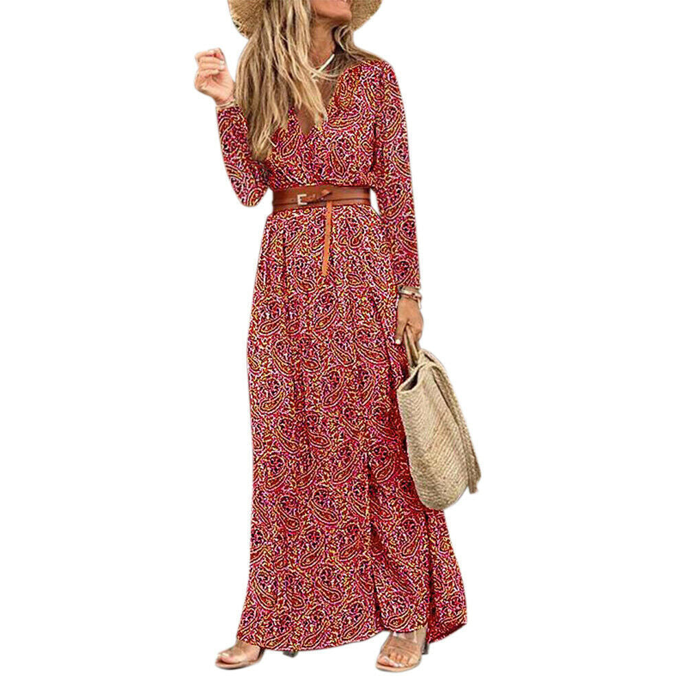 Susan – Stylish V-neck Floral Dress