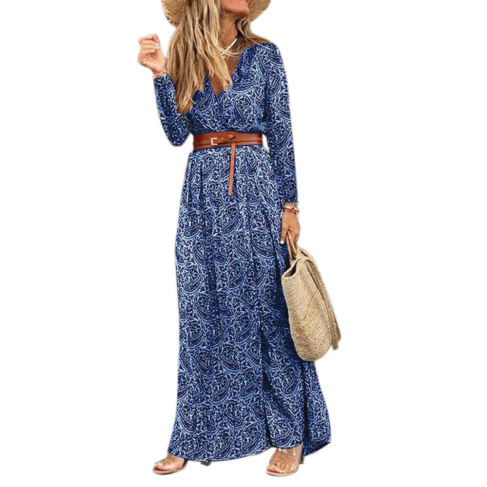 Susan – Stylish V-neck Floral Dress