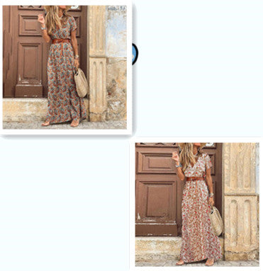 Susan – Stylish V-neck Floral Dress