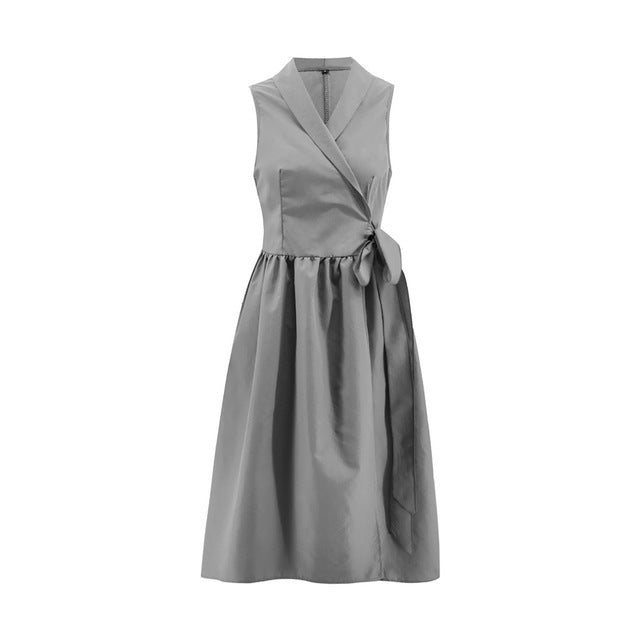 Jean – Stylish Sleeveless Midi Dress with Belt for Women