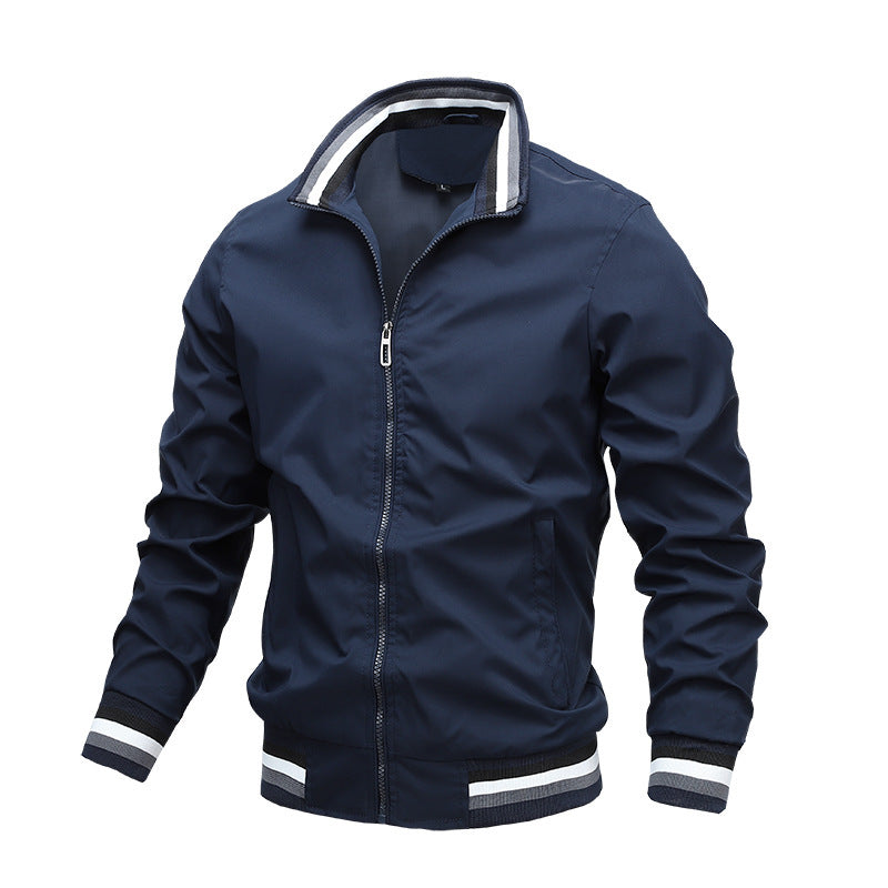 Men's Sporty Bomber Jacket with Ribbed Cuffs