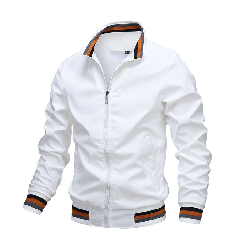 Men's Sporty Bomber Jacket with Ribbed Cuffs