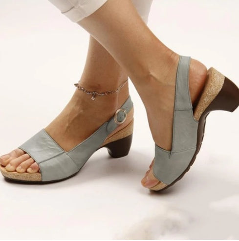 Women's Comfort Sandals with Heel and Open Toe