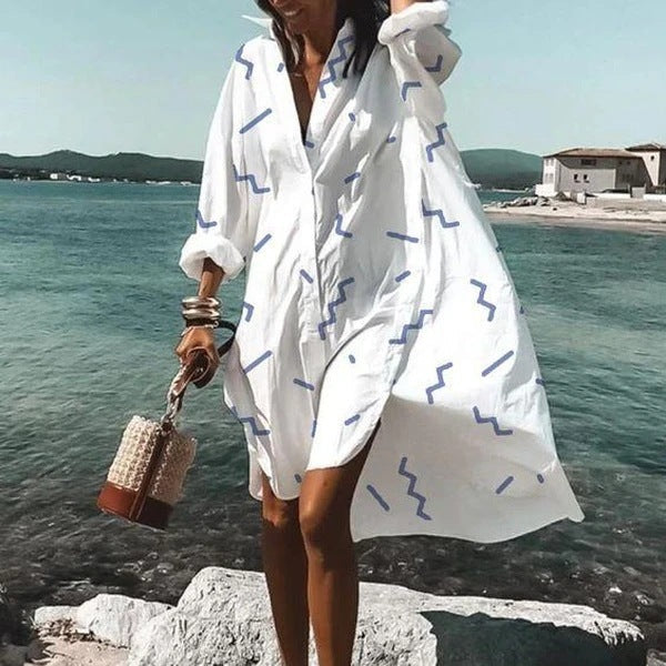 Airy women's blouse dress – summer dress in Ibiza style for beach and vacation – women's boho dress in plus sizes