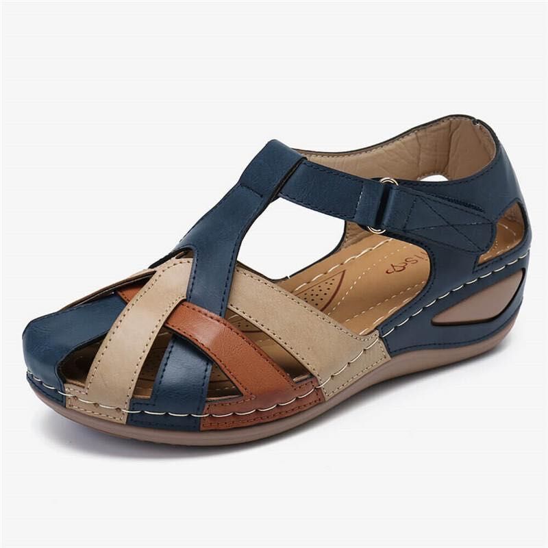 Emma – Waterproof Sandals with Mixed Color Design Wedges