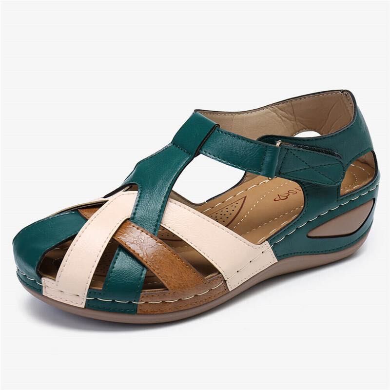 Emma – Waterproof Sandals with Mixed Color Design Wedges