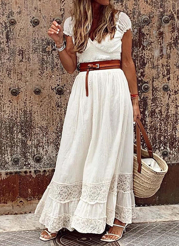 Christine – Long Elegant Dress with Lace