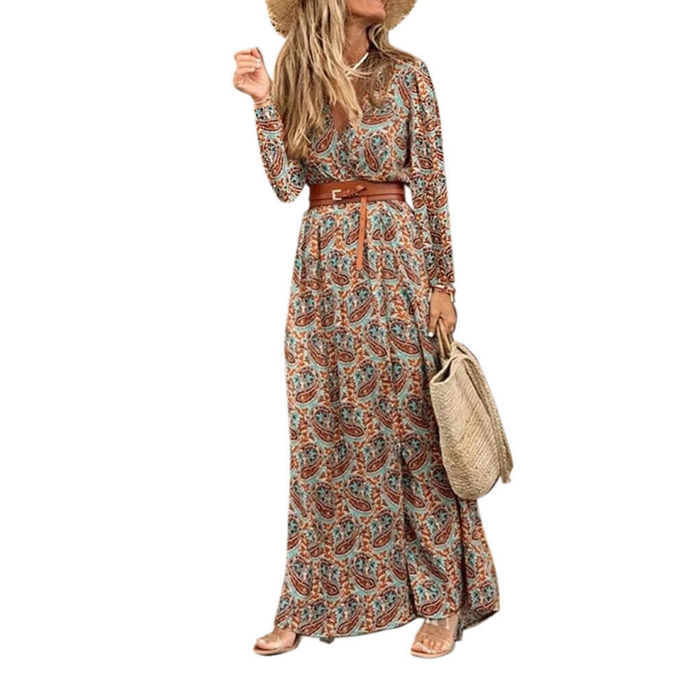 Susan – Stylish V-neck Floral Dress