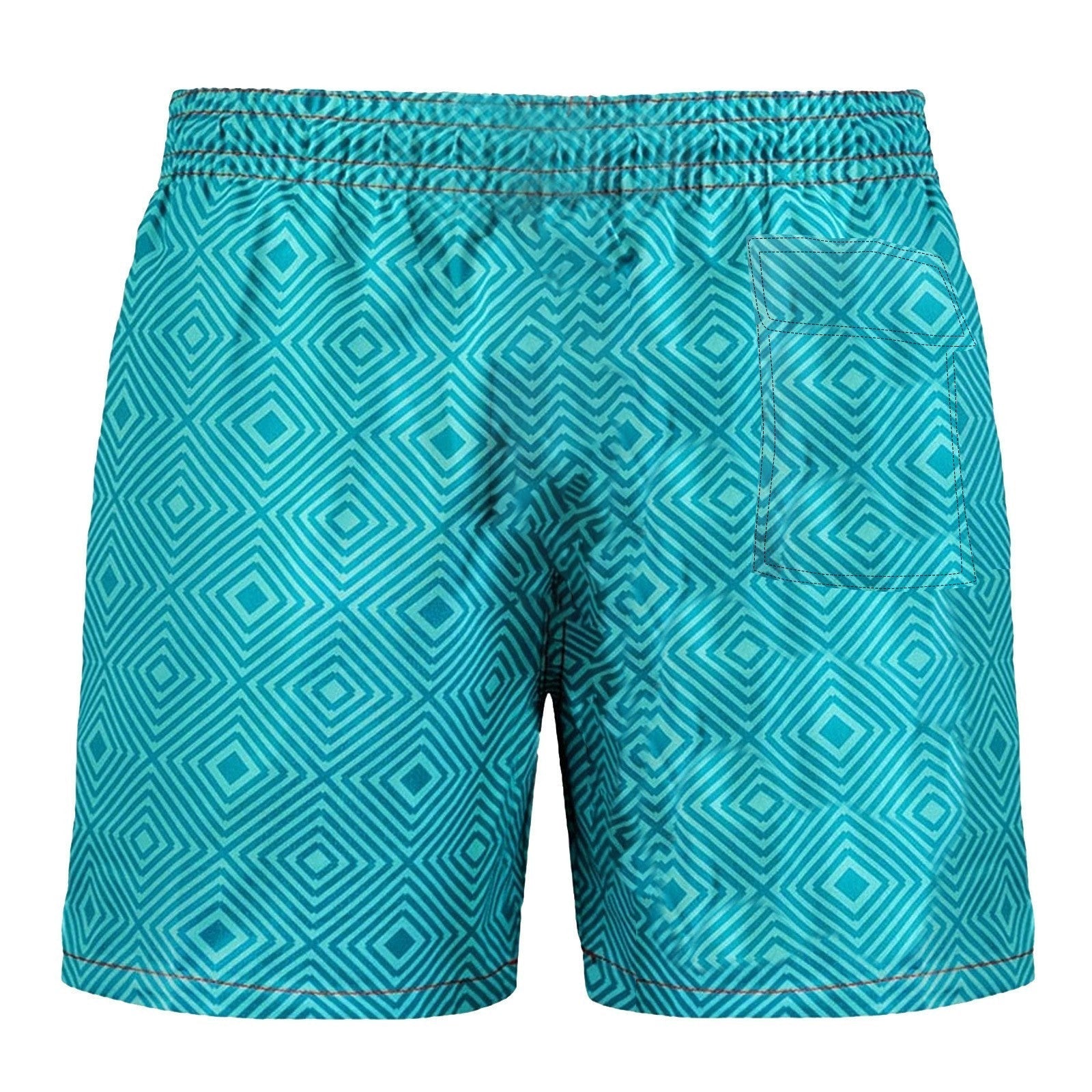 Men's Swim Shorts with Tropical Print – Quick-Drying Swim Trunks for Beach and Vacation