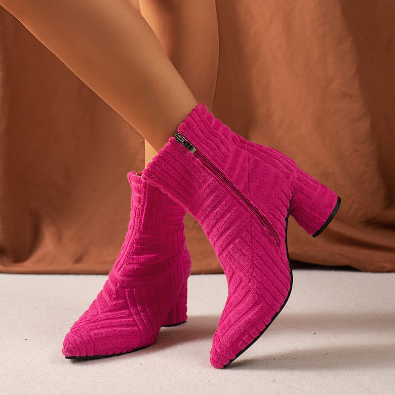 Diana – Pointed Women's Boots with High Heels and Zipper