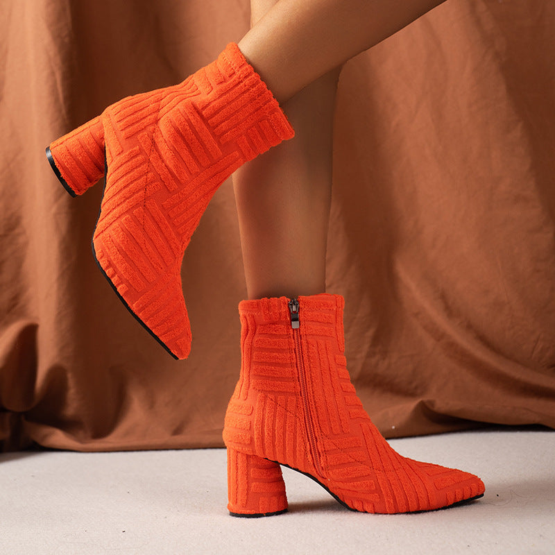 Diana – Pointed Women's Boots with High Heels and Zipper