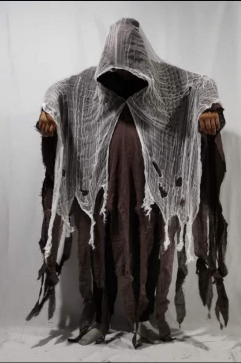 Halloween Ghost Costume for Adults – Creepy Cloak with Hood – Perfect for Halloween Party & Decoration