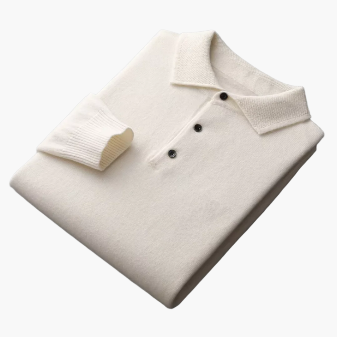 Men's Luxury Wool Polo Sweater – Stylish Classic Long Sleeves for Every Occasion
