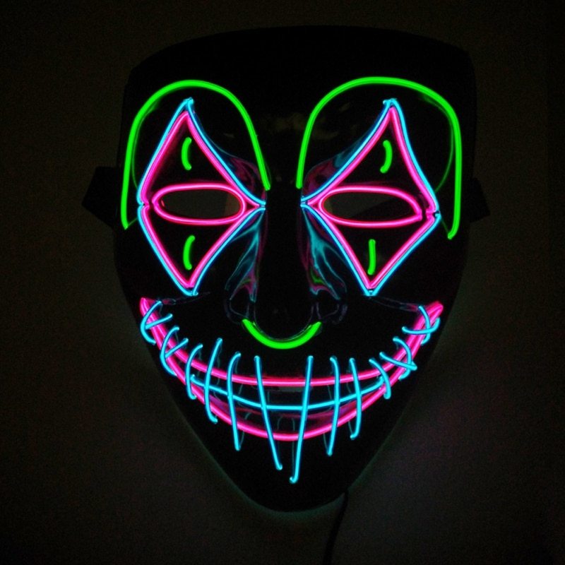 Halloween LED Light Effect Mask for Adults – Glowing Party and Cosplay Mask