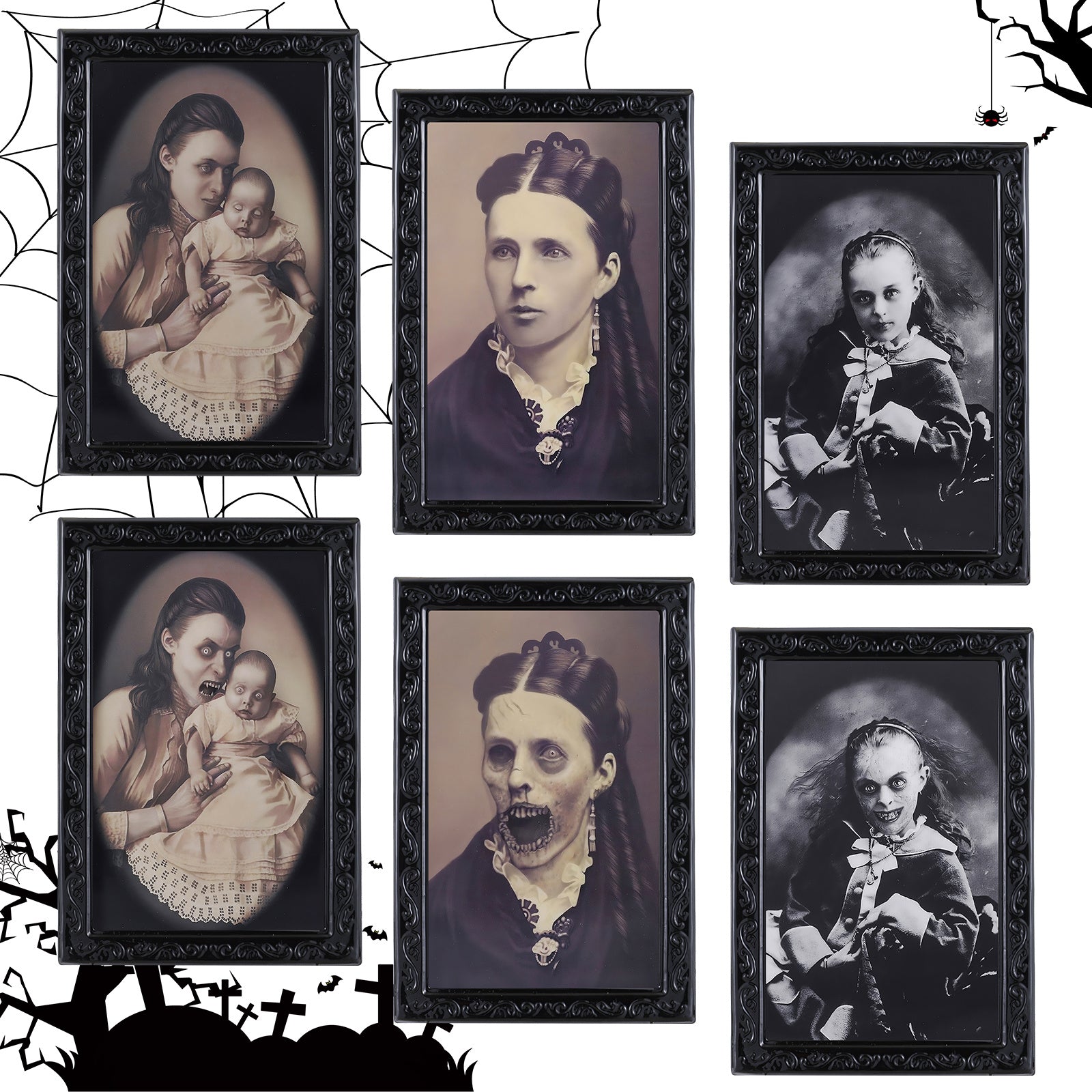 Halloween Lenticular Spooky Painting Set – Funny and Scary Decoration for Party and Home
