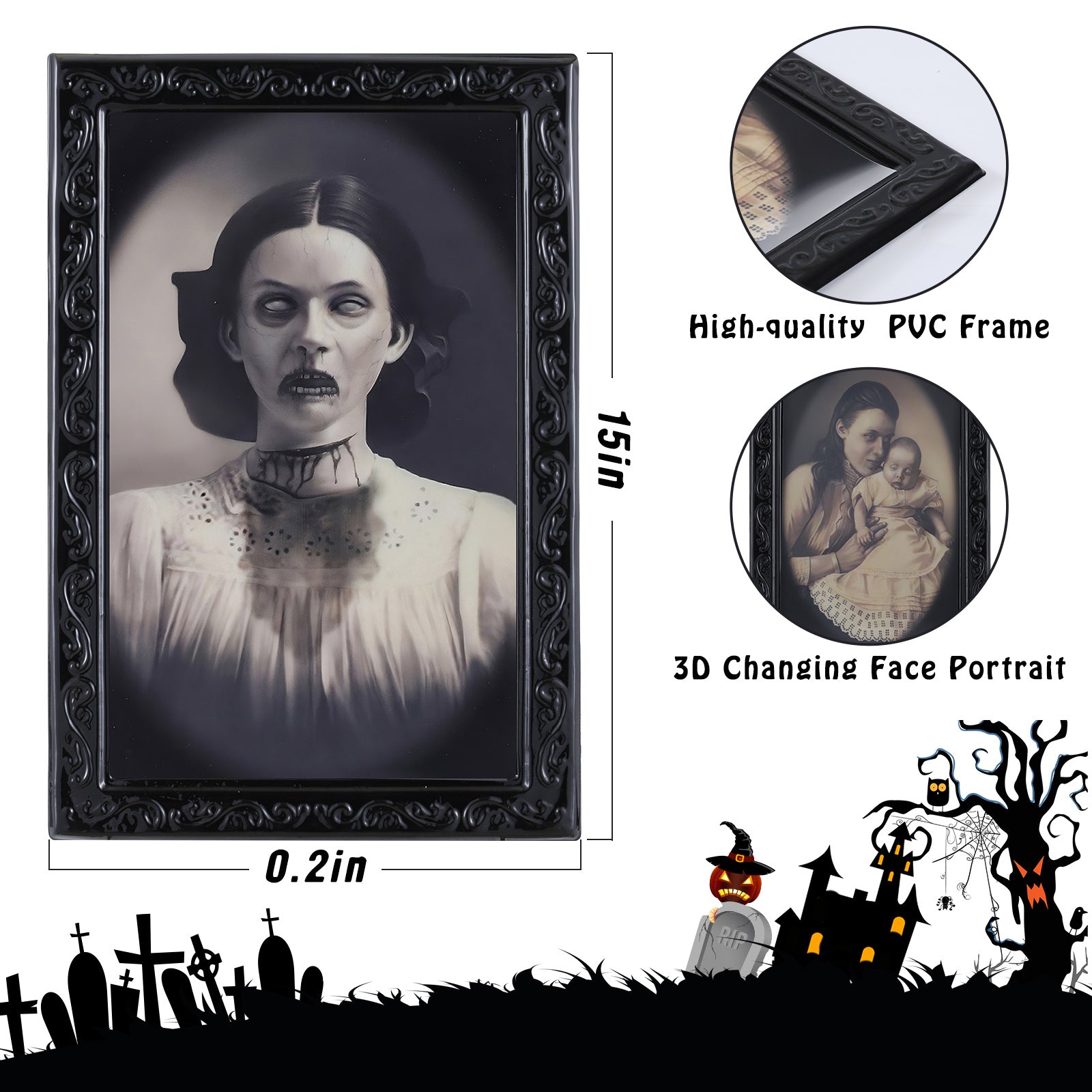 Halloween Lenticular Spooky Painting Set – Funny and Scary Decoration for Party and Home