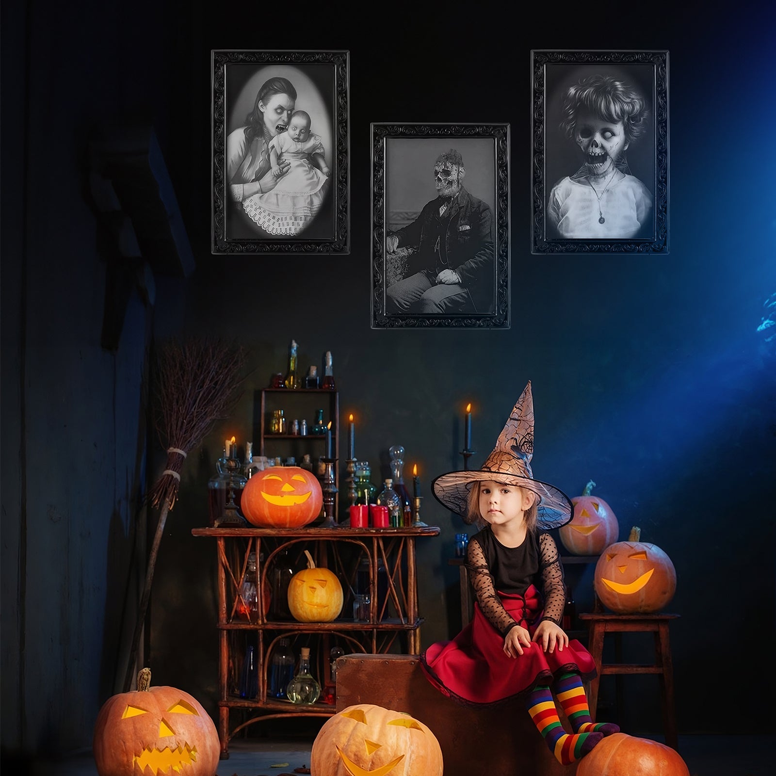 Halloween Lenticular Spooky Painting Set – Funny and Scary Decoration for Party and Home
